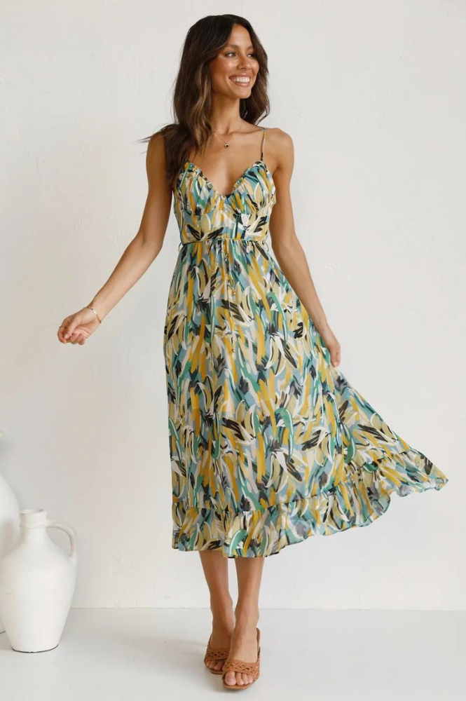 Donna | Bold Colorful Midi Dress