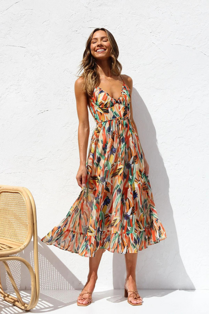 Donna | Bold Colorful Midi Dress