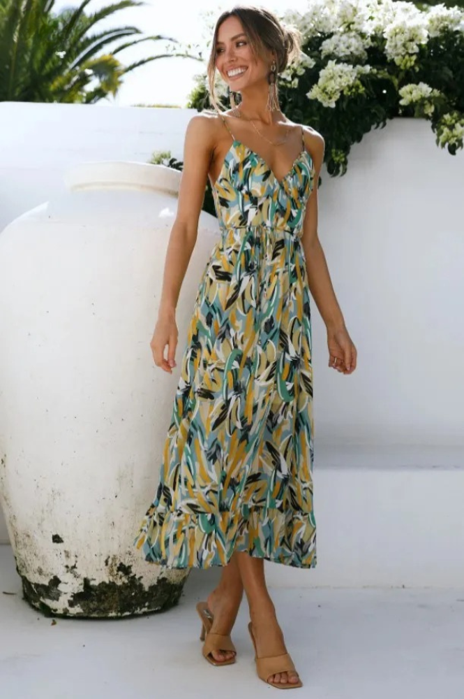 Donna | Bold Colorful Midi Dress