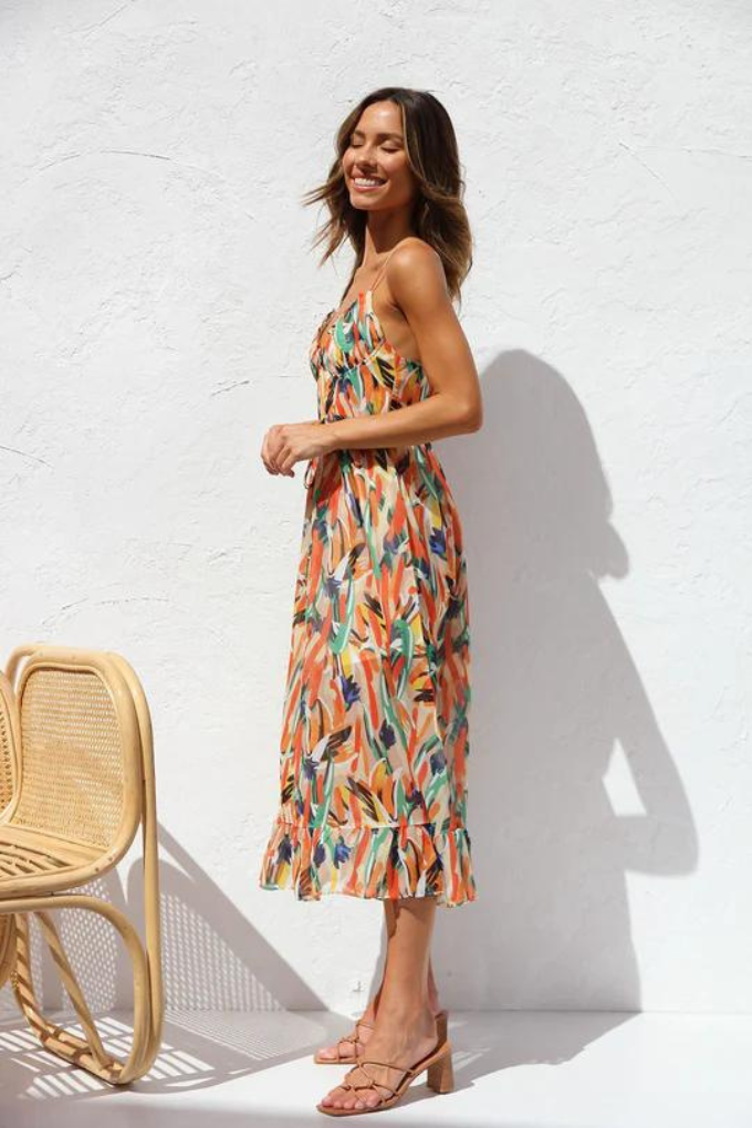 Donna | Bold Colorful Midi Dress